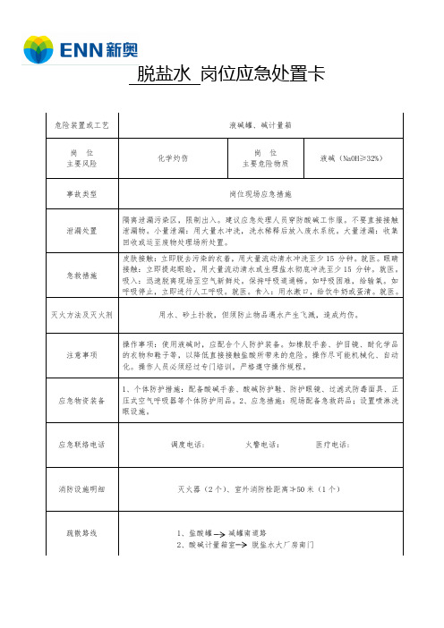 脱盐水站液碱应急处置卡(1份)