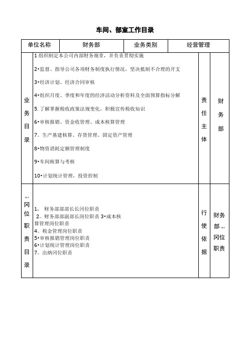 财务部岗位流程图及廉洁风险点