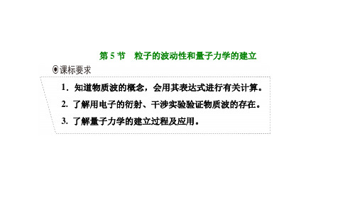 人教版高中物理选择性必修第三册 第四章 原子结构和波粒二项性 第5节 粒子的波动性和量子力学的建立