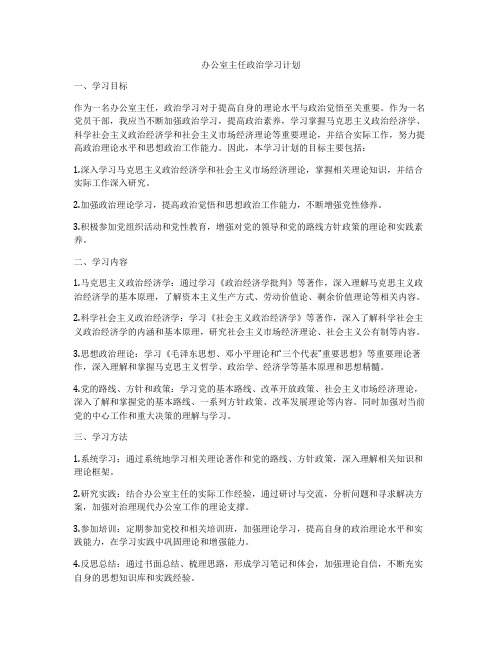 办公室主任政治学习计划