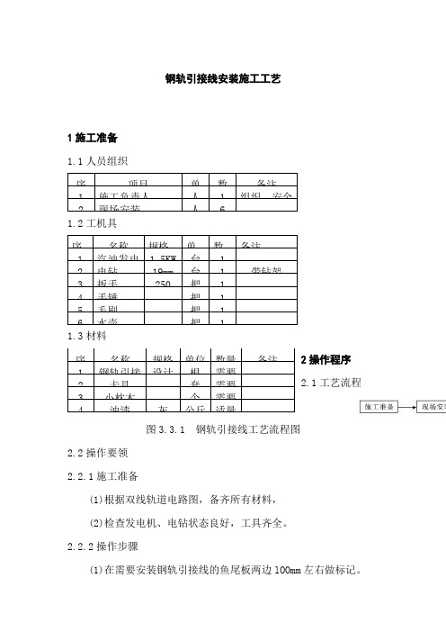 钢轨引接线安装施工工艺