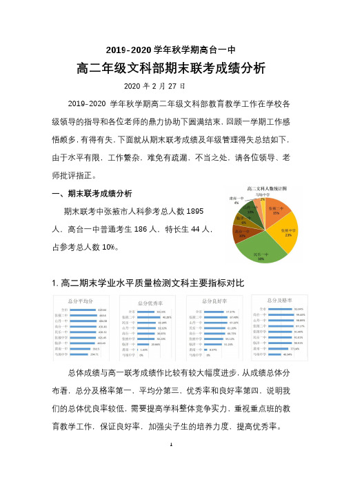 2020年1月全市期末联考--高二文科部质量分析及新学期工作思路