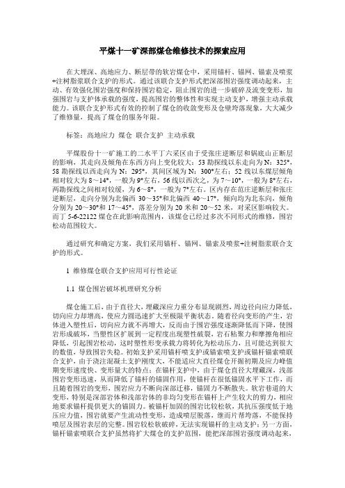 平煤十一矿深部煤仓维修技术的探索应用