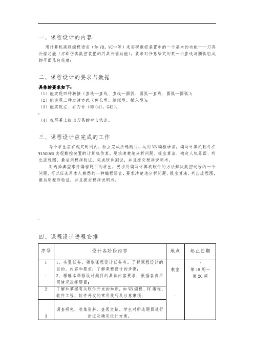 仿真数控装置的刀具补偿功能的程序实现