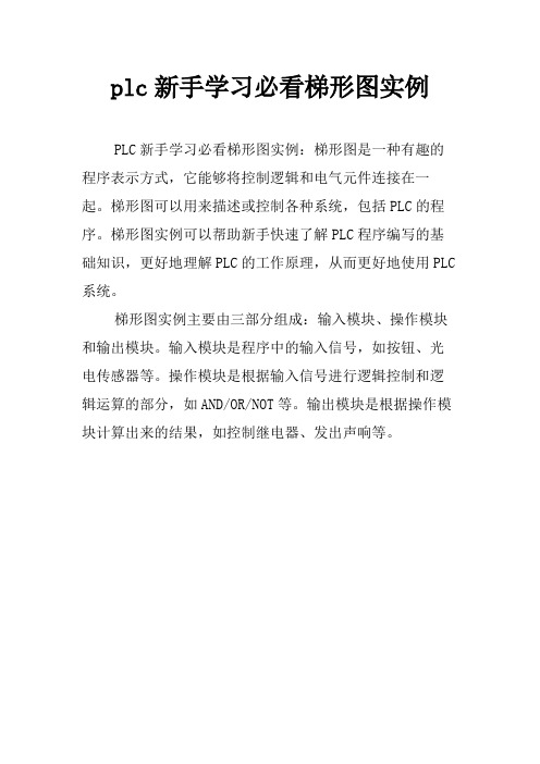 plc新手学习必看梯形图实例