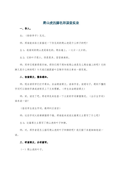 爬山虎的脚名师课堂实录