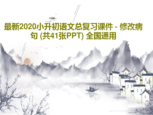 最新2020小升初语文总复习课件 - 修改病句 (共41张PPT) 全国通用43页PPT