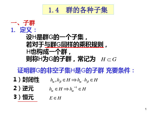 1.4群的各种子集