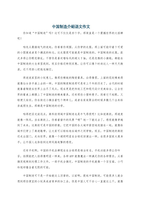 中国制造介绍语文作文