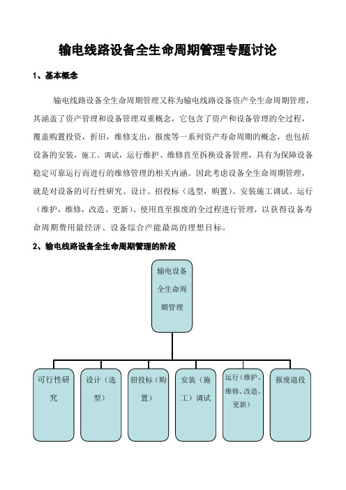 输电线路设备全生命周期管理专题研究