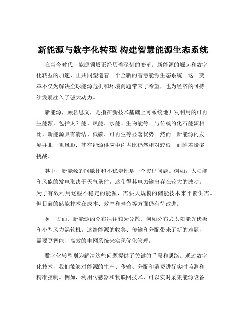 新能源与数字化转型 构建智慧能源生态系统