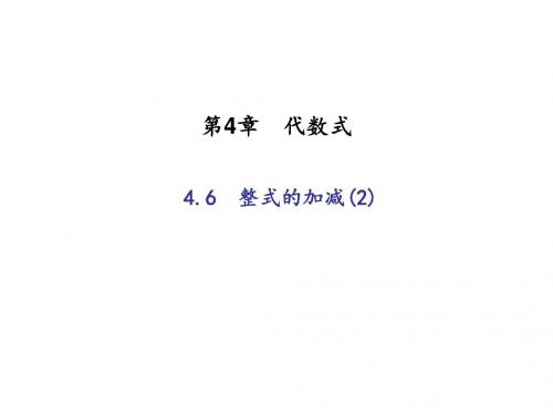 新浙教版七年级数学上册：4.6 整式的加减(2)