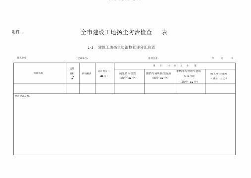 全建设工地扬尘防治检查表