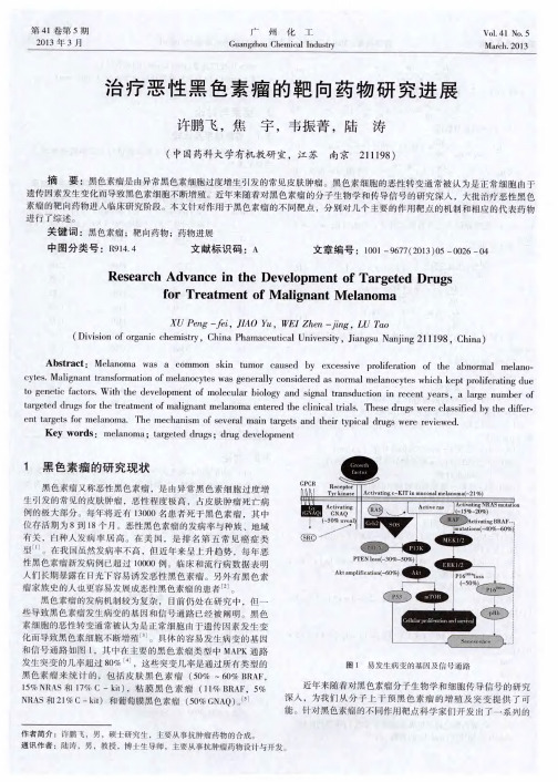 治疗恶性黑色素瘤的靶向药物研究进展