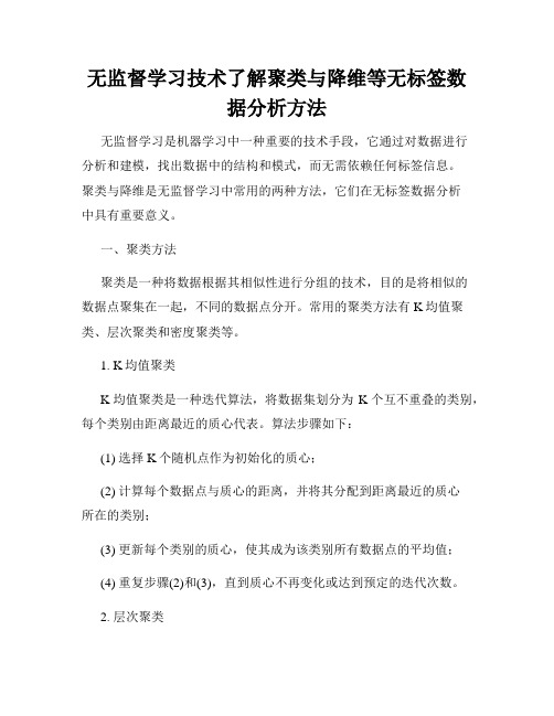 无监督学习技术了解聚类与降维等无标签数据分析方法