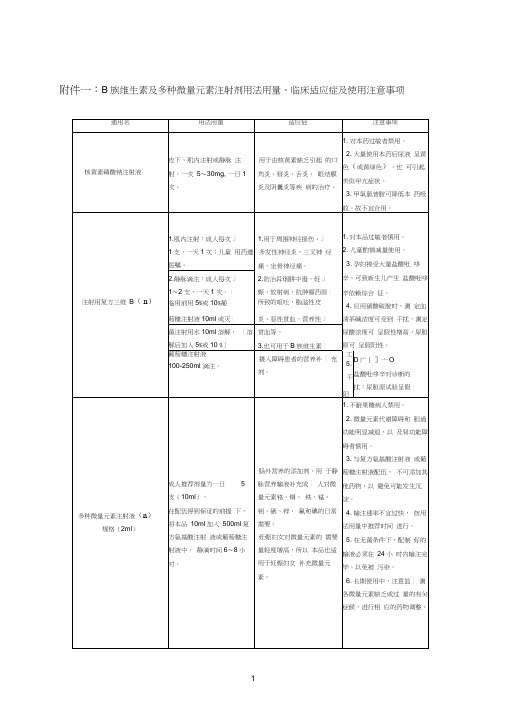 B族维生素及微量元素合理用药