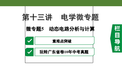 2020年广东中考物理电学微专题5 动态电路分析与计算