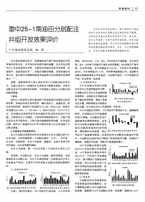 渤中25—1南油田分层配注井组开发效果评价