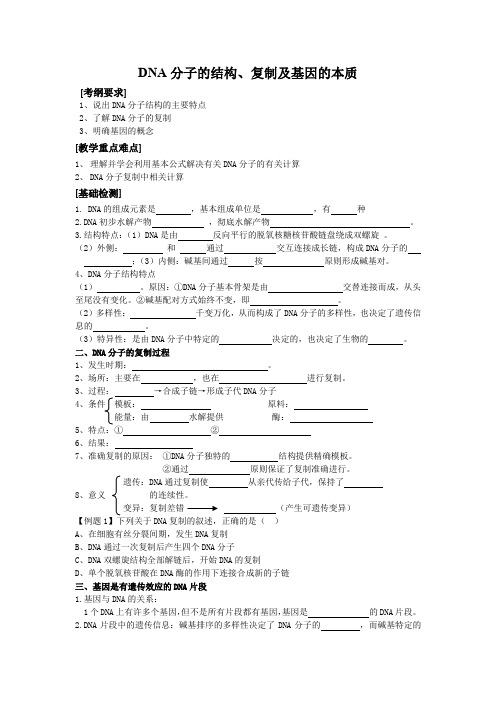DNA分子的结构一轮复习学案