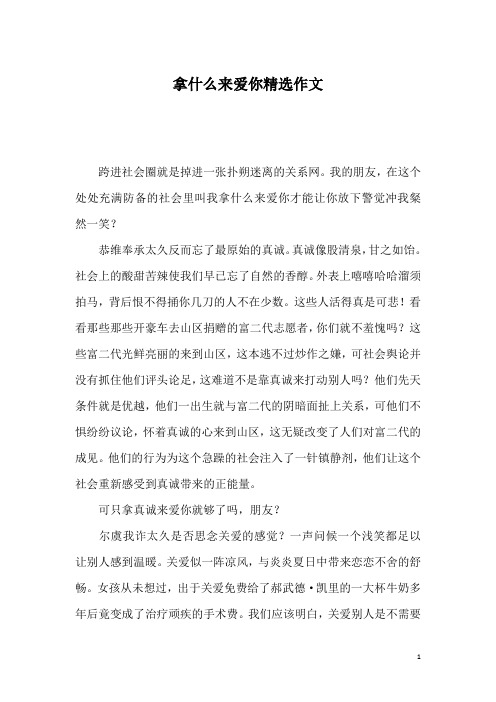 拿什么来爱你精选作文