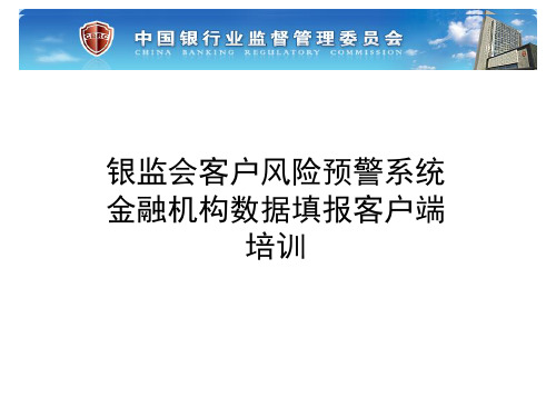 客户风险预警系统填报客户端培训