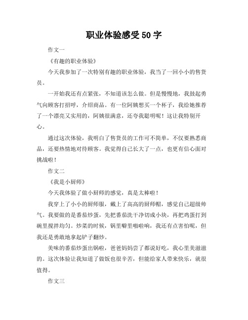 职业体验感受50字