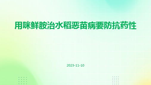 用咪鲜胺治水稻恶苗病要防抗药性