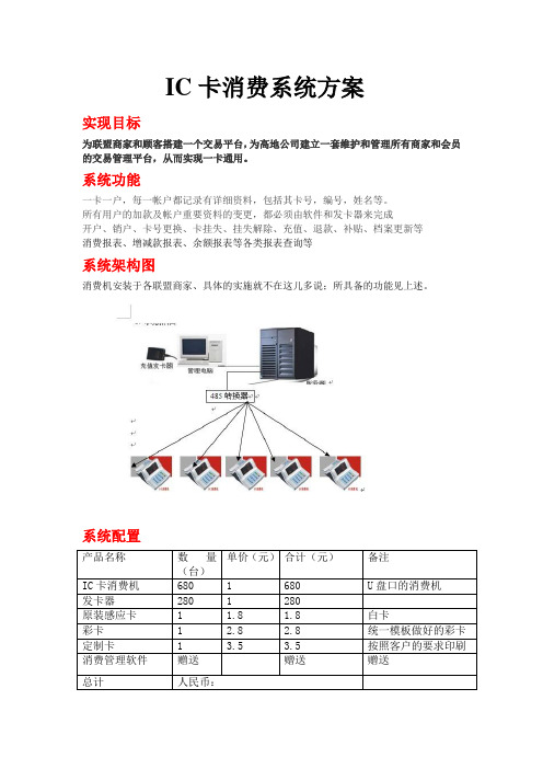 IC卡消费系统方案