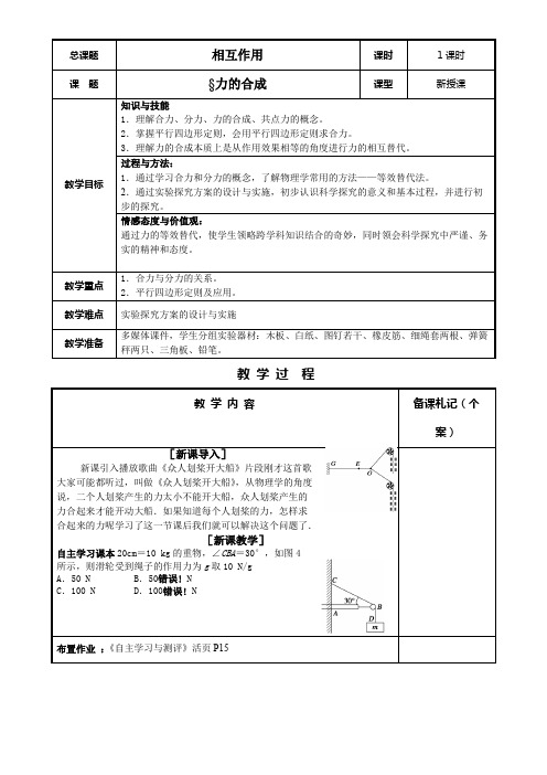 人教版高中物理必修力的合成(全国一等奖)