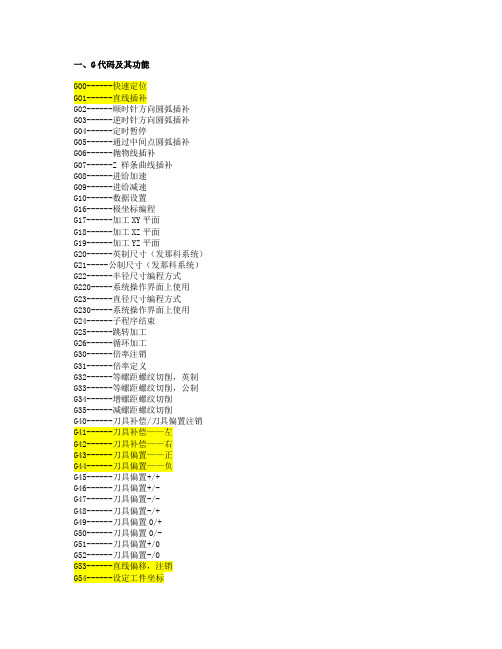 G代码的知识