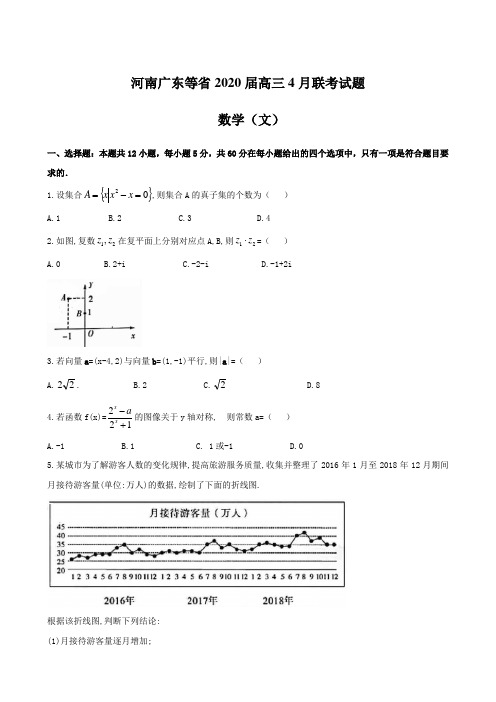 河南广东等省2020届高三4月联考试题 数学(文)【含答案】