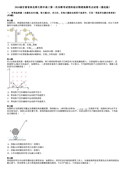 2024届甘肃省西北师大附中高三第一次诊断考试理科综合物理高频考点试卷(强化版)