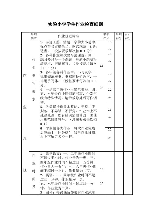 学生作业检查细则