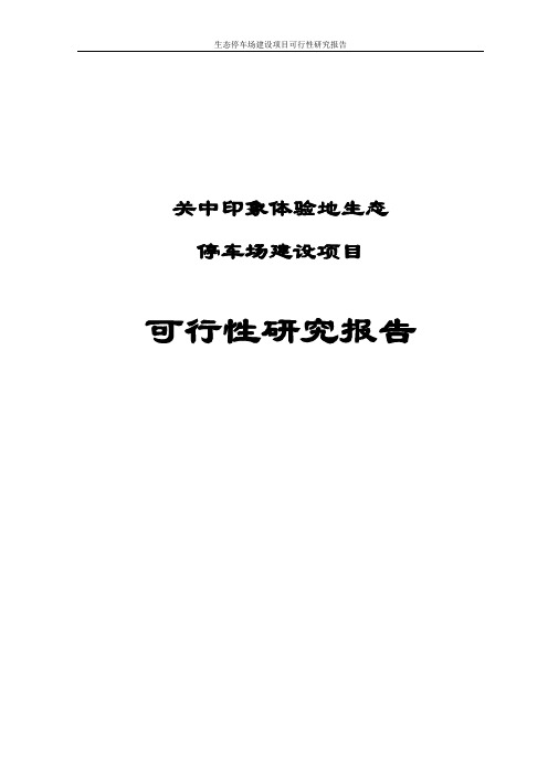 生态停车场建设项目可行性研究报告