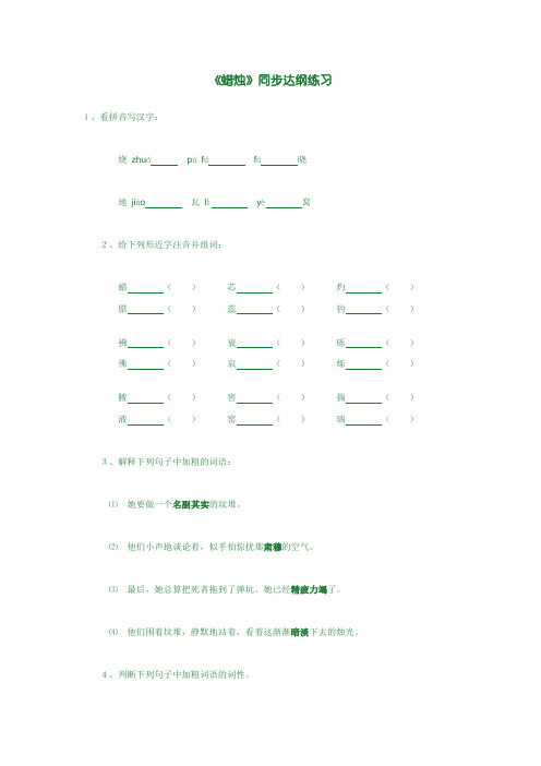 《蜡烛》同步达纲练习