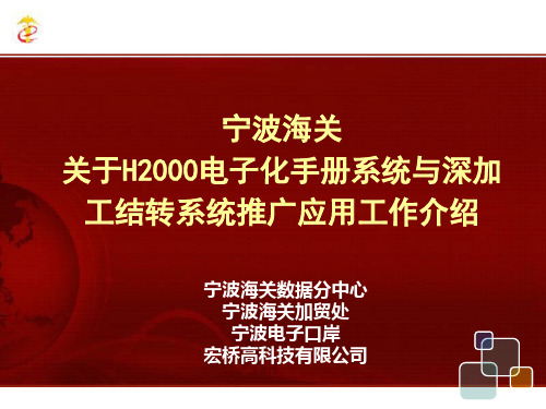 宁波海关关区推行电子化手册宣讲会-宁波电子口岸