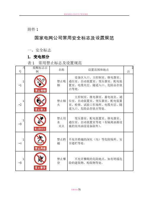 国家电网公司安全设施相关标准