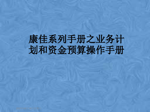 康佳系列手册之业务计划和资金预算操作手册