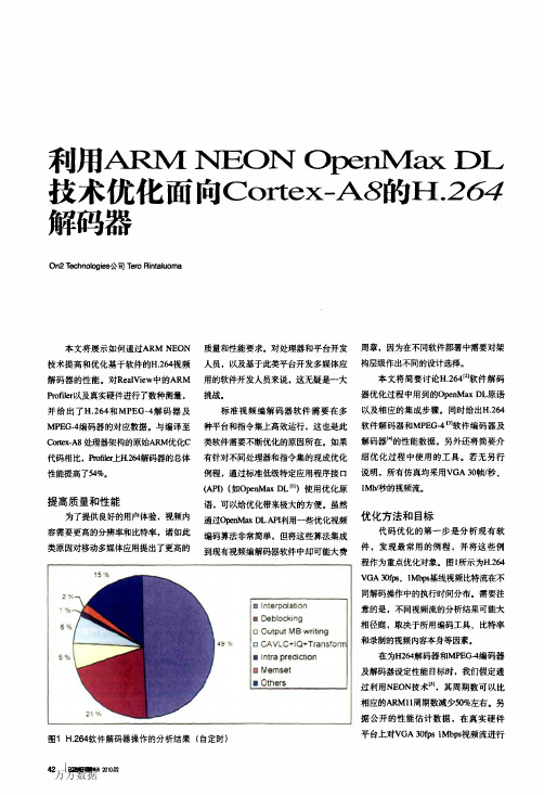 利用ARM+NEON+OpenMax+DL技术优化面向CortexA8的H264解码器