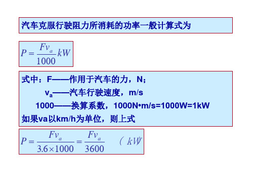 汽车的功率平衡图ppt课件