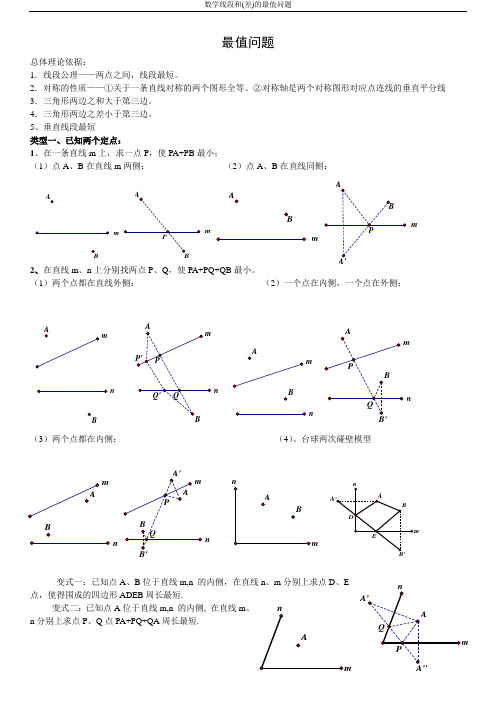 数学线段和(差)的最值问题