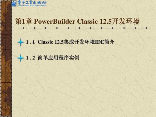 第1章 PowerBuilder Classic 12.5开发环境