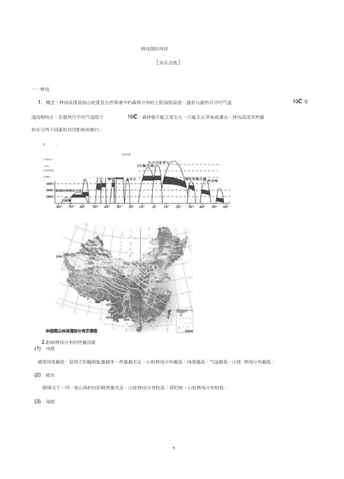 高考地理专题3.6林线图的判读-解图释含义含解析