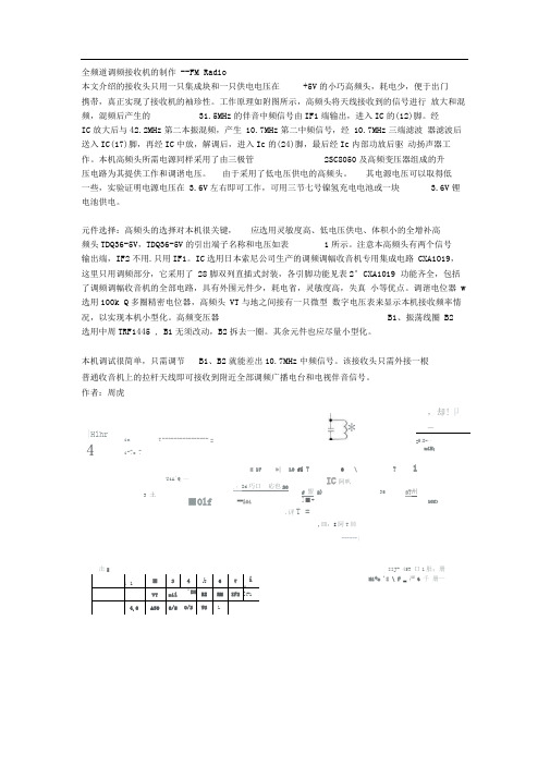 全频道调频接收机的制作FMRadio