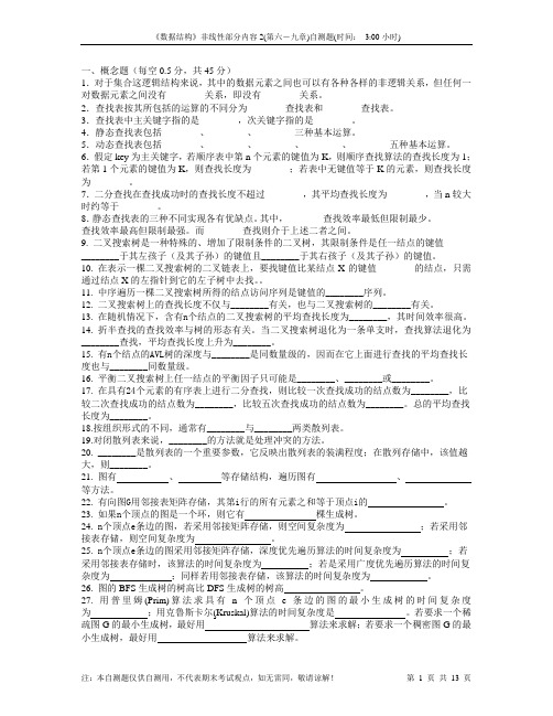 数据结构第六-九章自测题及解答