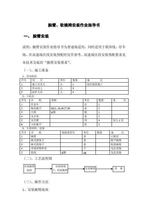 腕臂、软横跨安装作业 指导书