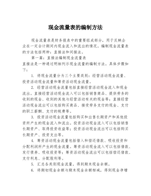 现金流量表的编制方法2篇