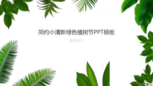 简约小清新绿色绿植树节工作总结主题策划方案宣传PPT模板