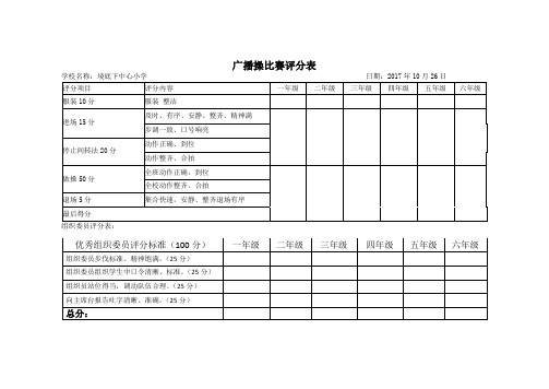 评委打分表