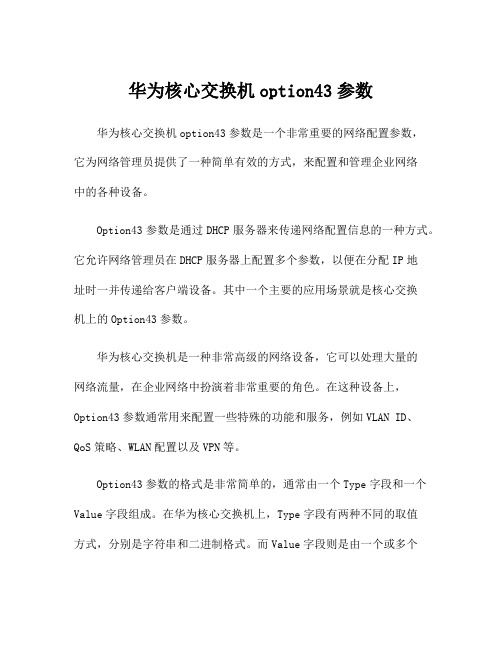 华为核心交换机option43参数